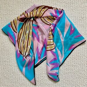 Anne Klein | Vintage | Silk Scarf | Tropical Floral Print